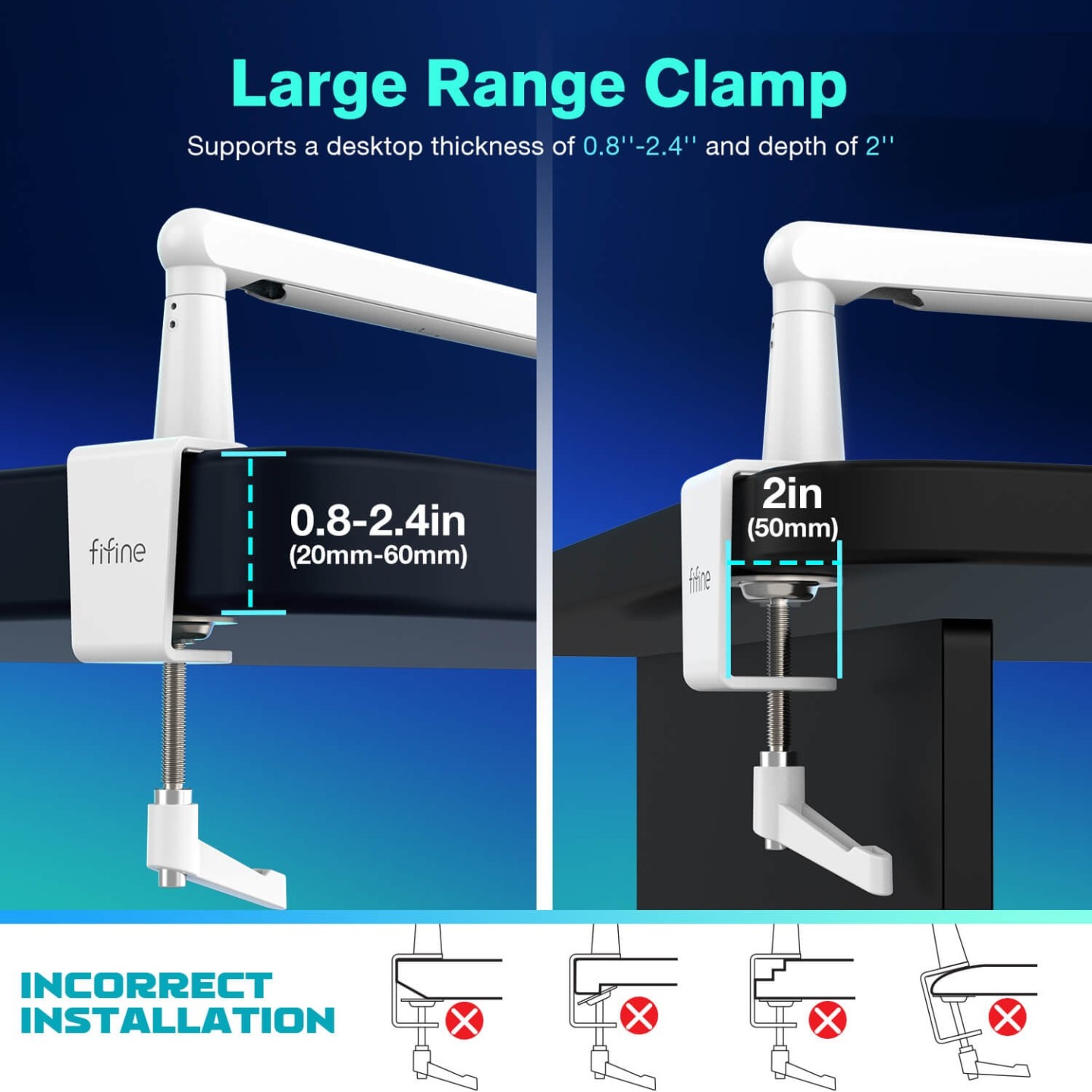 FIFINE BM88 – Bras articulé de micro à profil bas
