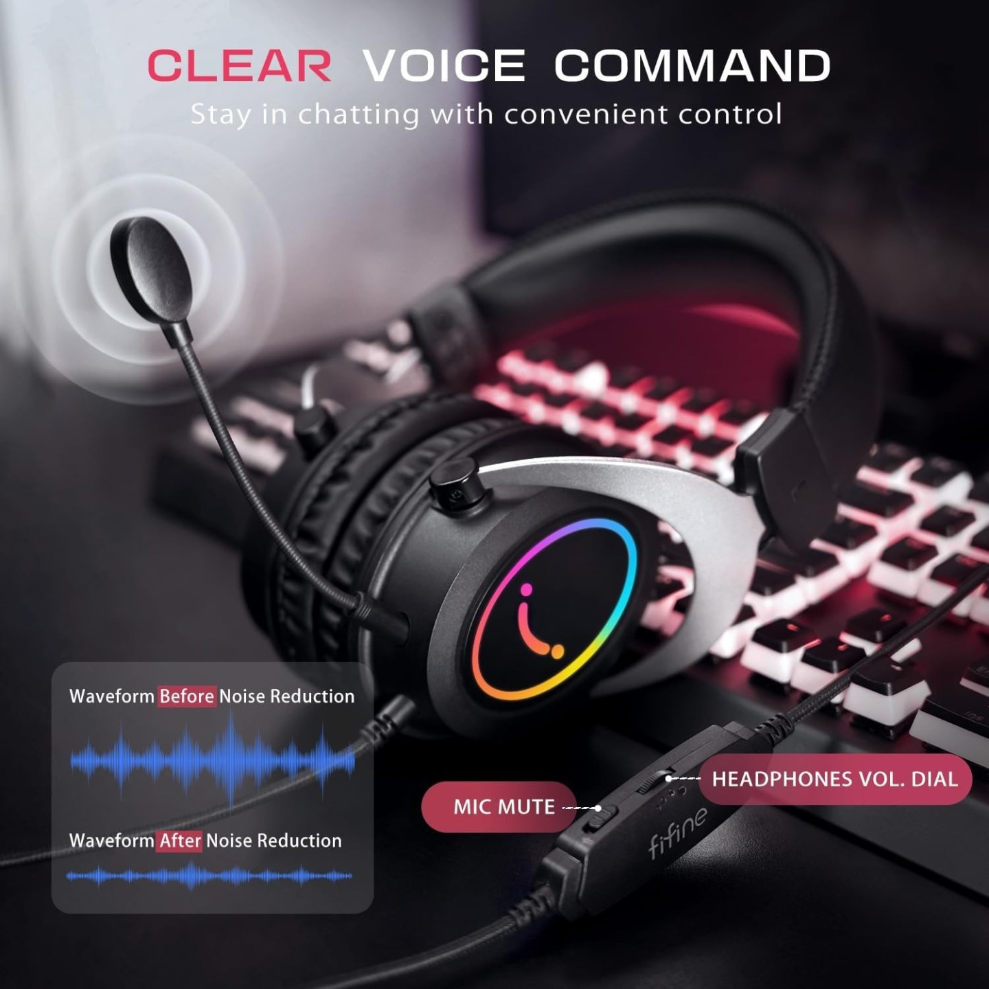 FIFINE AmpliGame H3 – Casque gaming 3,5 mm RGB