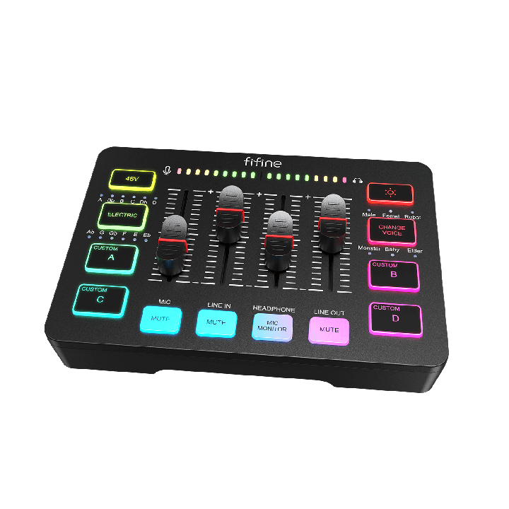 FIFINE AmpliGame SC3 – Mixeur audio gaming RGB
