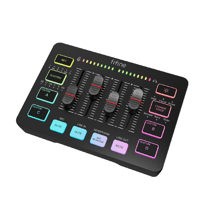 FIFINE AmpliGame SC3 – Mixeur audio gaming RGB