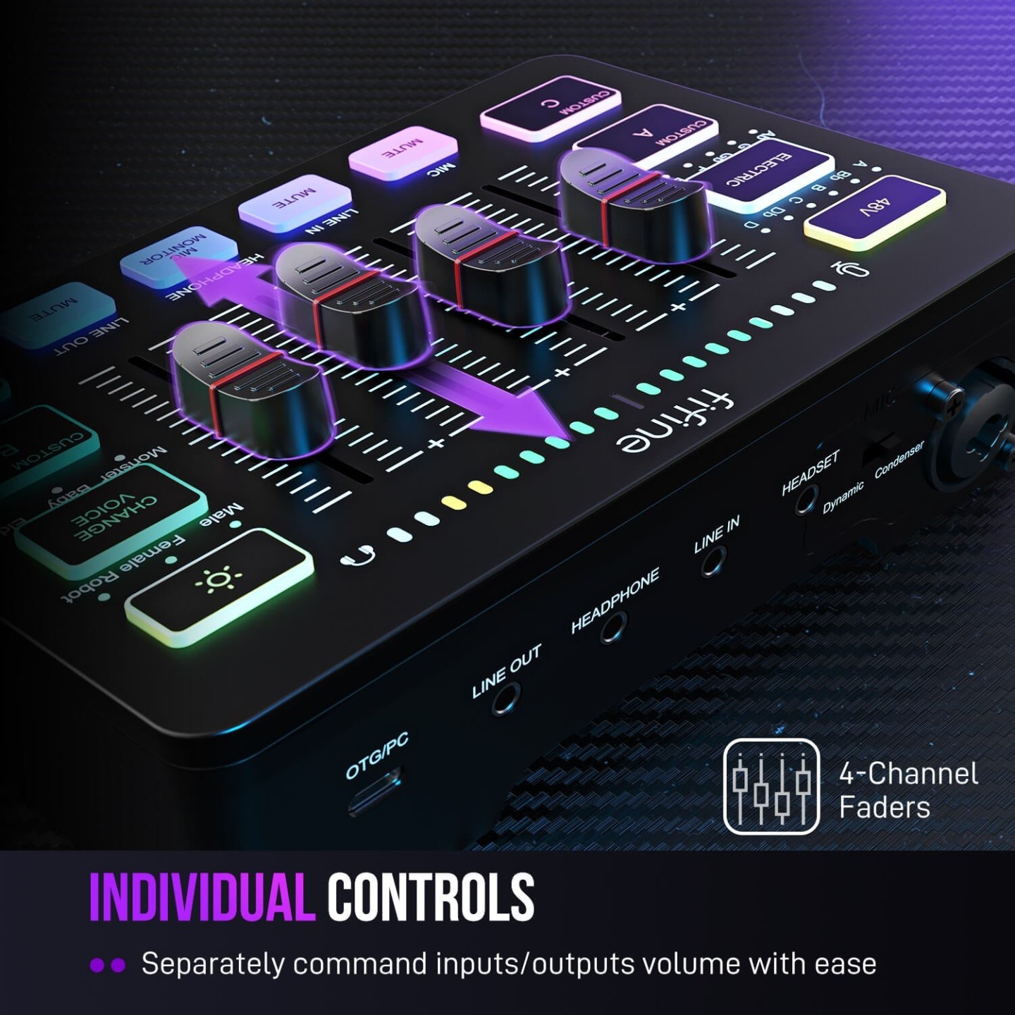 FIFINE AmpliGame SC3 – Mixeur audio gaming RGB