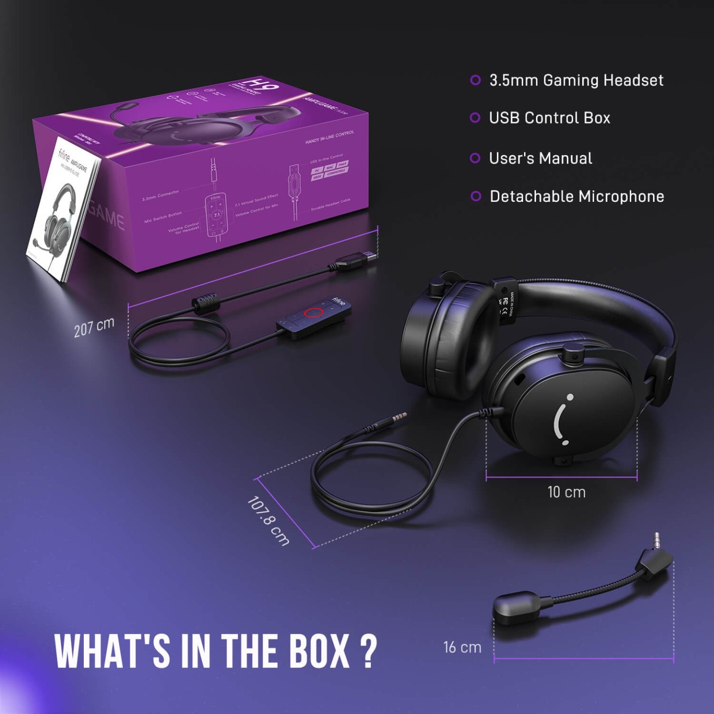 FIFINE AmpliGame H9 – Casque gaming filaire USB/3,5 mm