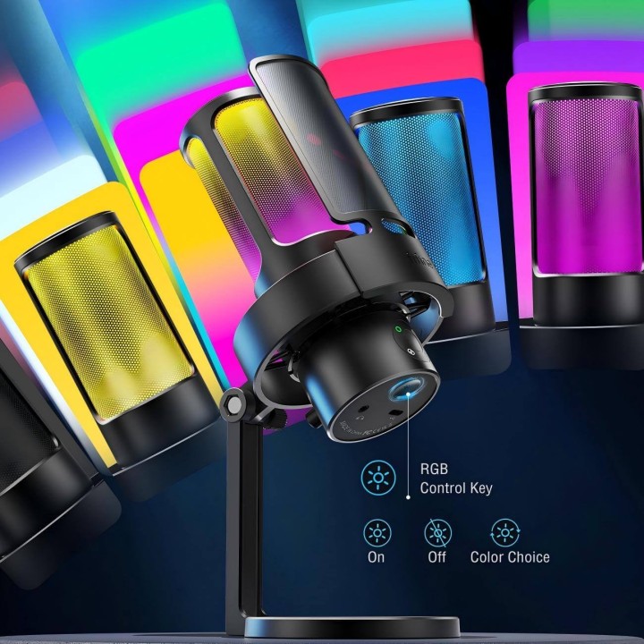 FIFINE AmpliGame A8Plus – Micro à condensateur USB RGB