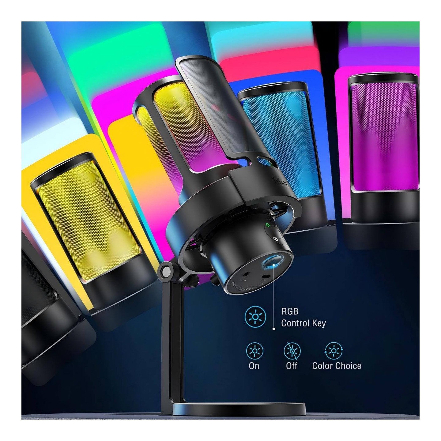 FIFINE AmpliGame A8Plus – Micro à condensateur USB RGB