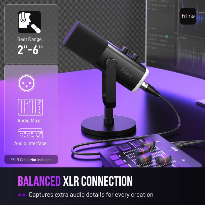FIFINE AmpliGame AM8 – Micro dynamique USB/XLR RGB