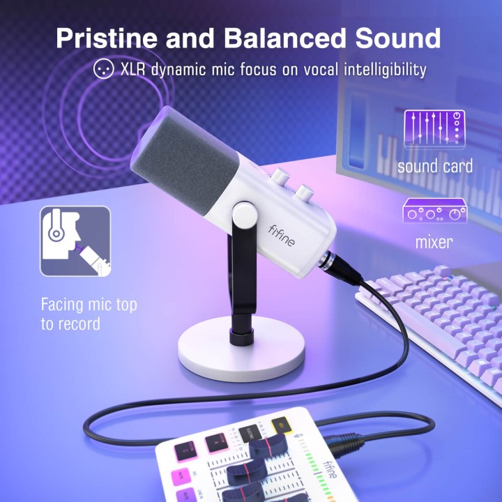 FIFINE AmpliGame AM8 – Micro dynamique USB/XLR RGB
