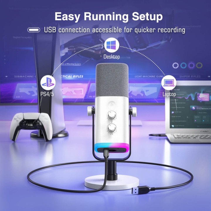 FIFINE AmpliGame AM8 – Micro dynamique USB/XLR RGB