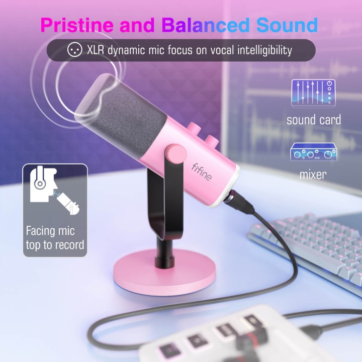 FIFINE AmpliGame AM8 – Micro dynamique USB/XLR RGB