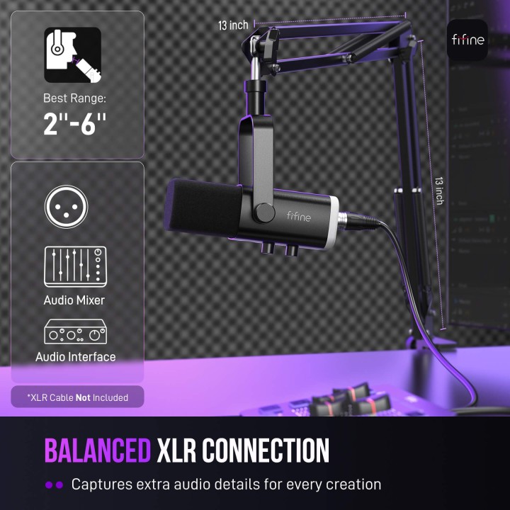 FIFINE AmpliGame AM8 – Micro dynamique USB/XLR RGB