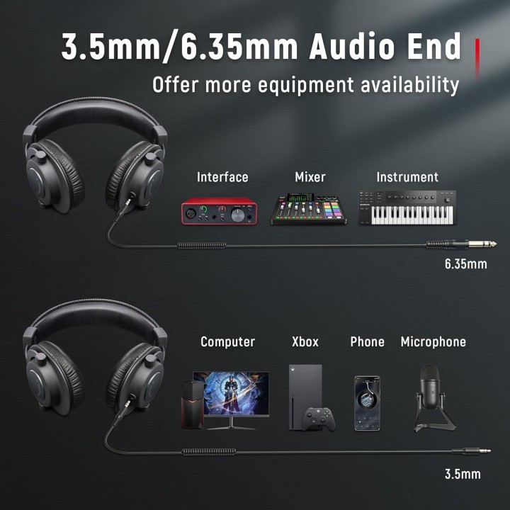 FIFINE H8 – Casque de studio 3,5 mm/6,35 mm