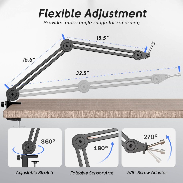 FIFINE BM63 – Bras articulé pour micro