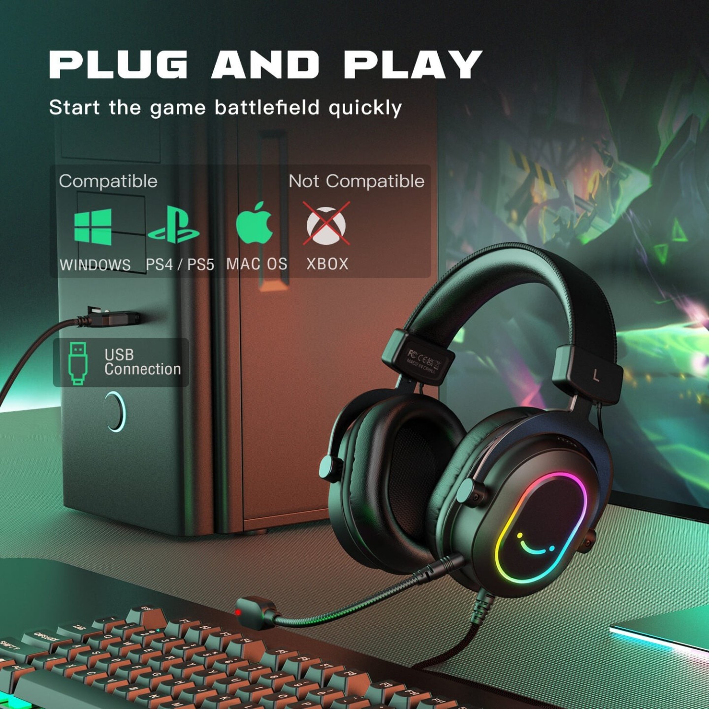 FIFINE AmpliGame H6 – Casque gaming filaire USB