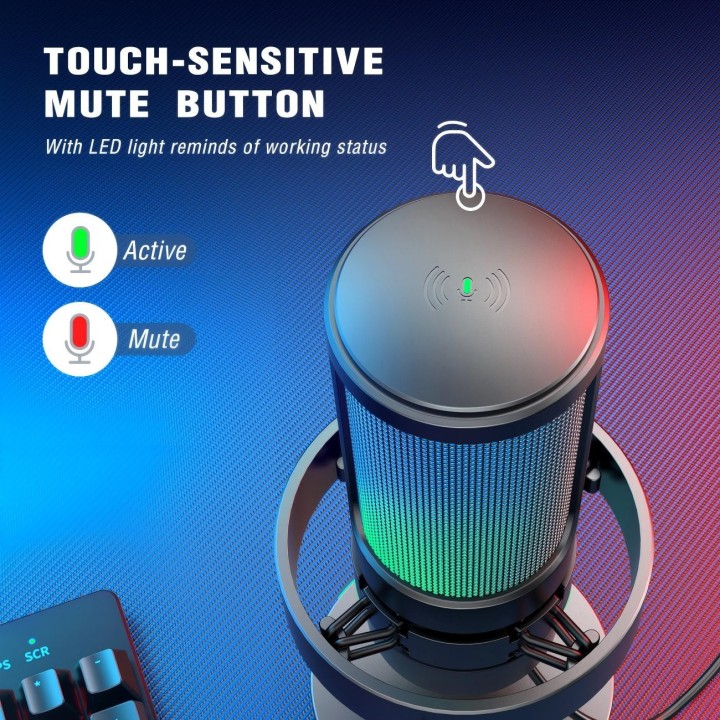 FIFINE AmpliGame A8 – Micro USB à condensateur RGB