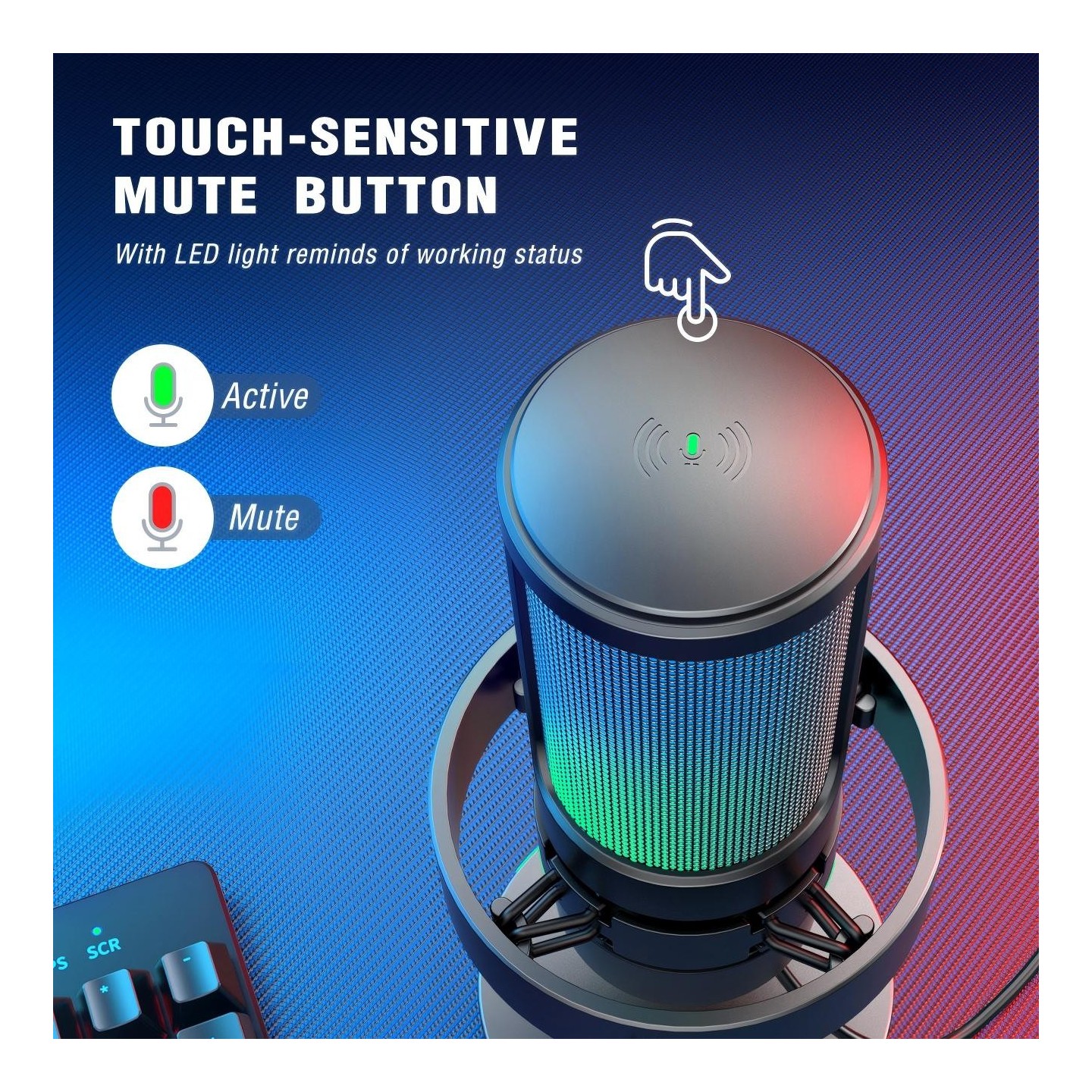 FIFINE AmpliGame A8 – Micro USB à condensateur RGB