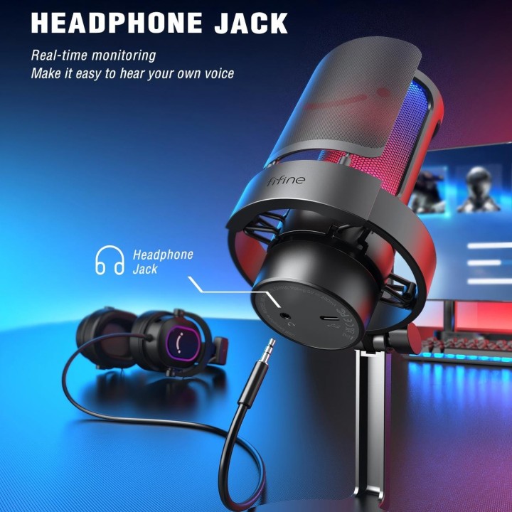FIFINE AmpliGame A8 – Micro USB à condensateur RGB
