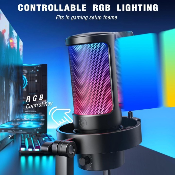 FIFINE AmpliGame A8 – Micro USB à condensateur RGB
