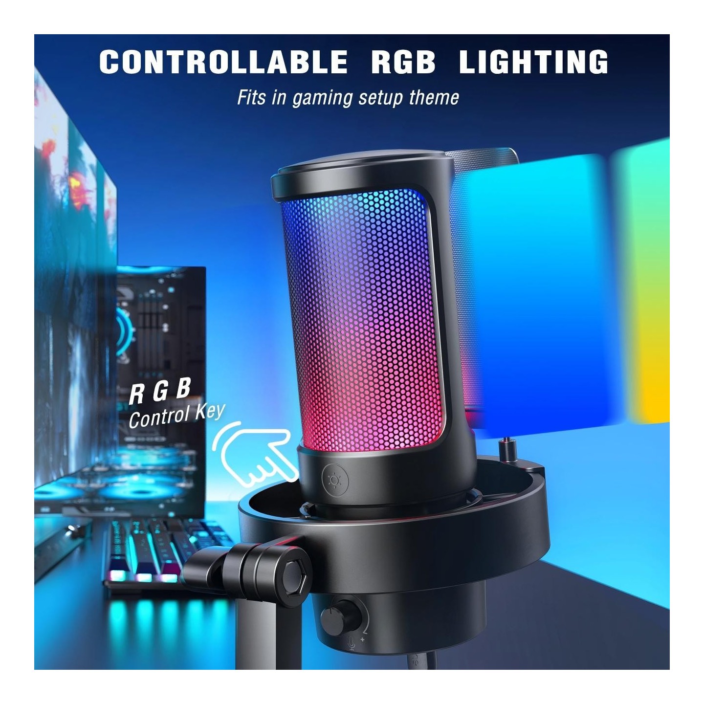 FIFINE AmpliGame A8 – Micro USB à condensateur RGB