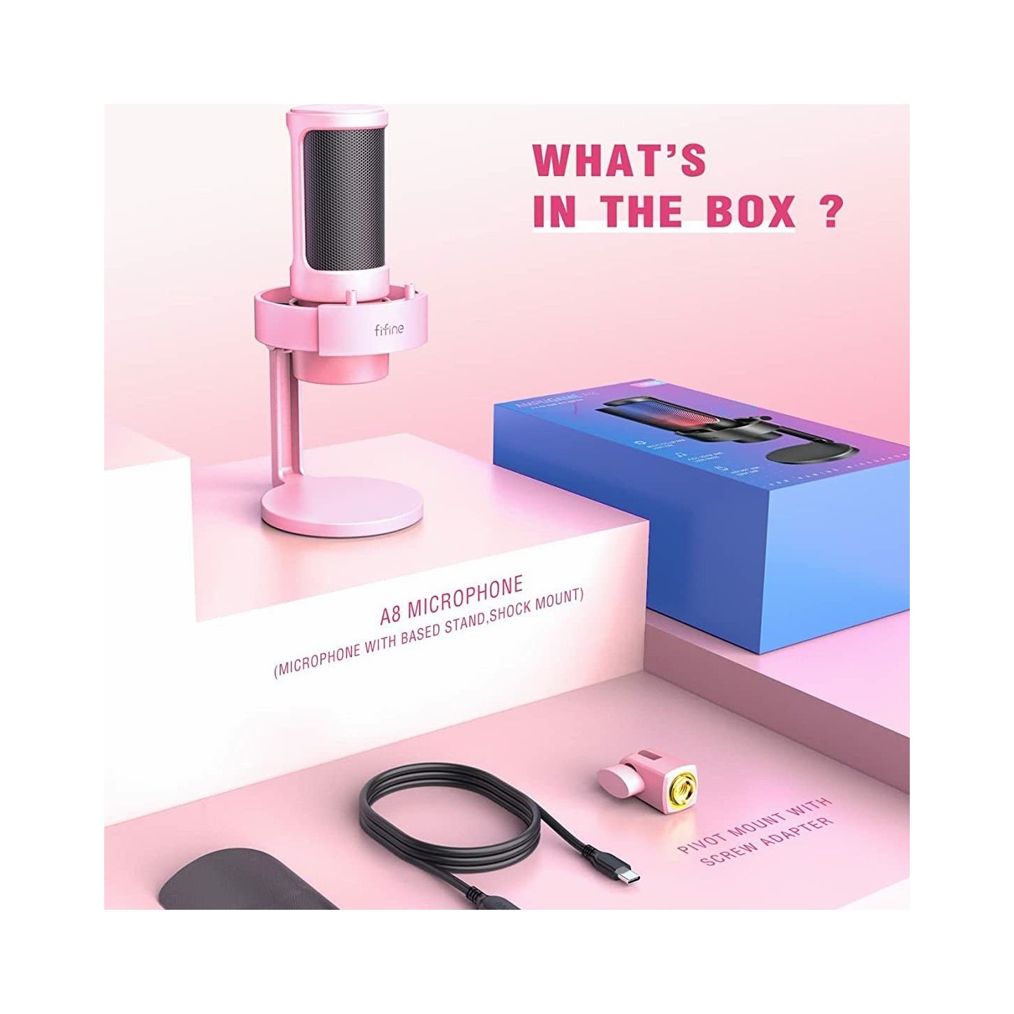 FIFINE AmpliGame A8 – Micro USB à condensateur RGB