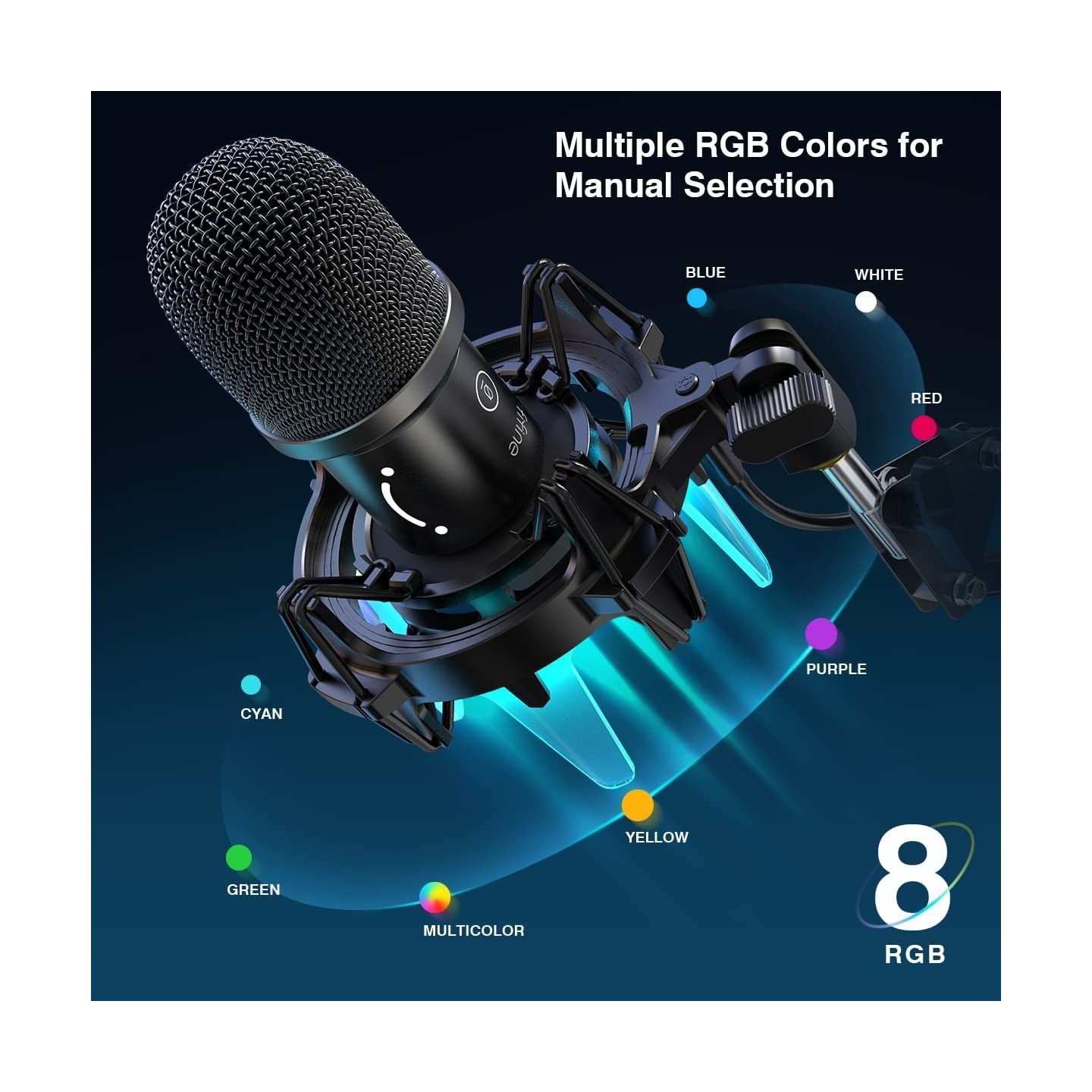 FIFINE K651 – Micro dynamique USB avec support RGB et bras articulé