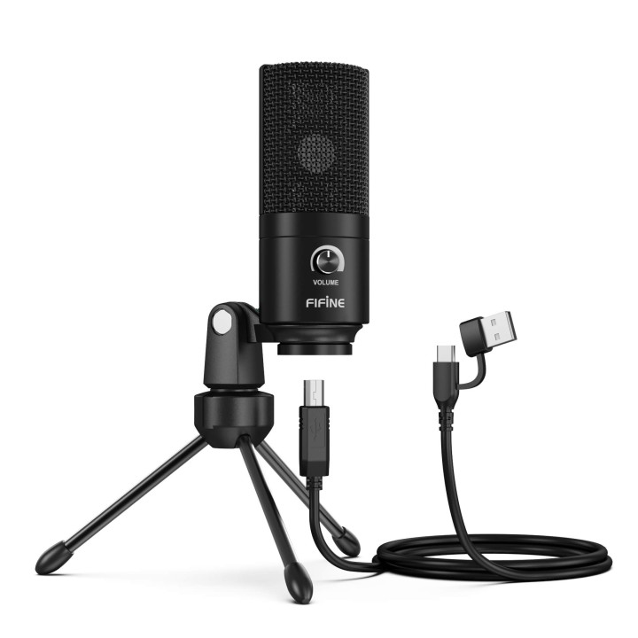 FIFINE K669B – Micro à condensateur USB avec trépied