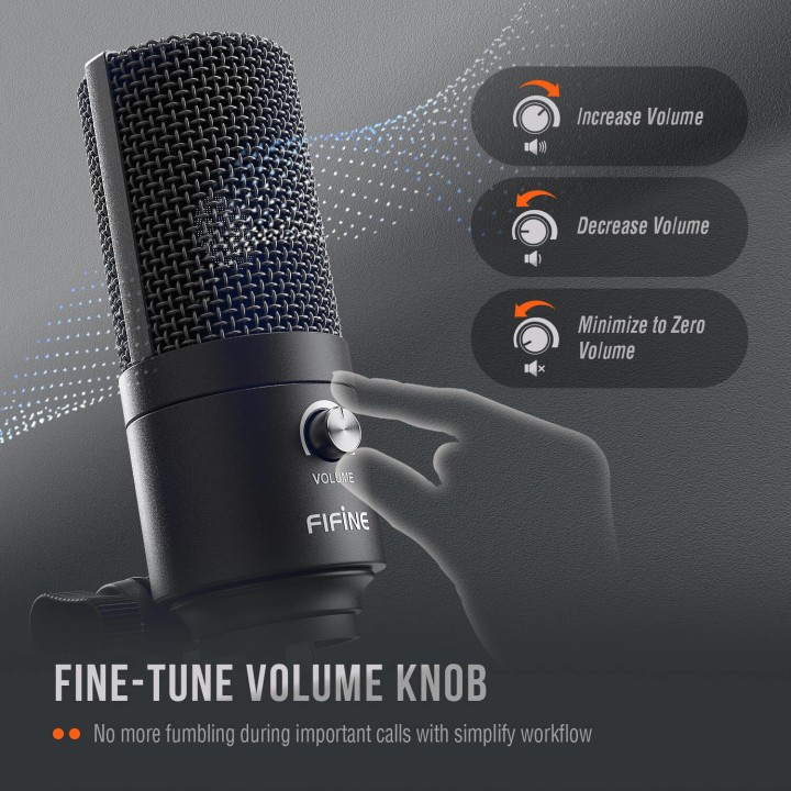 FIFINE K669B – Micro à condensateur USB avec trépied