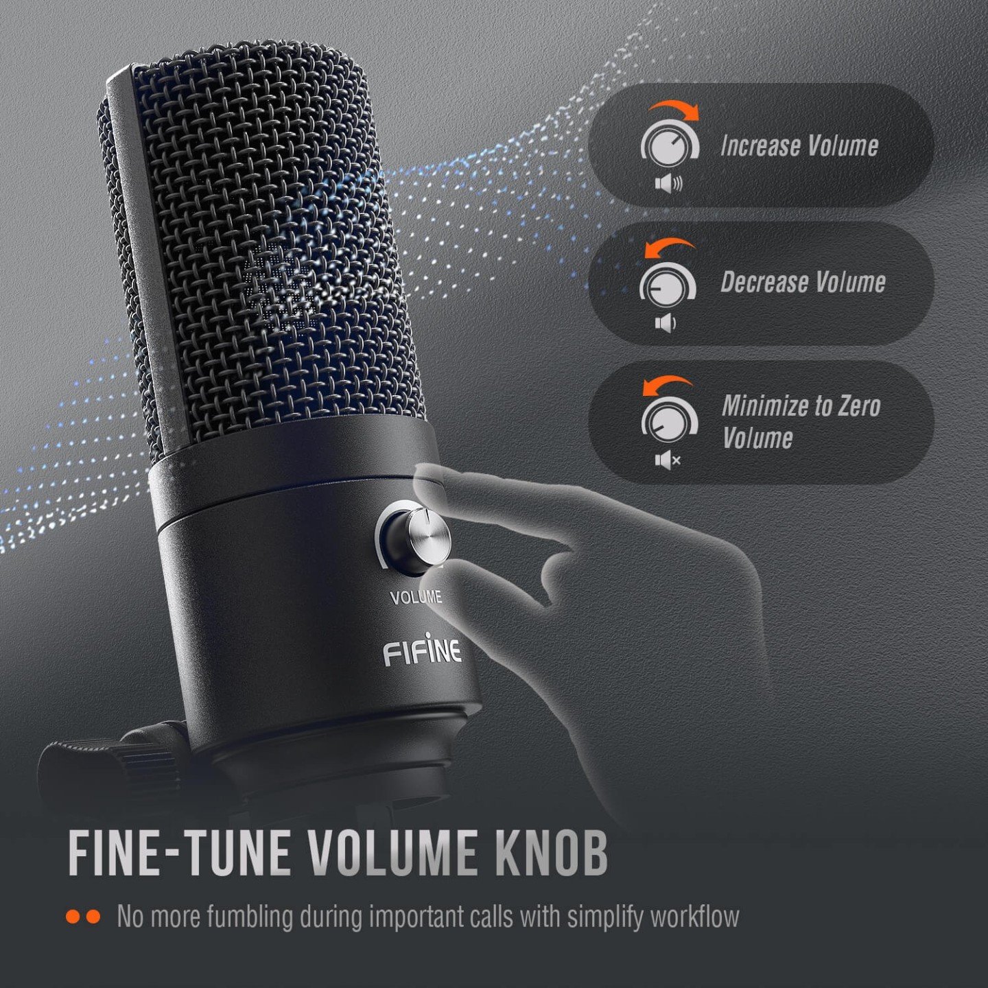 FIFINE K669B – Micro à condensateur USB avec trépied