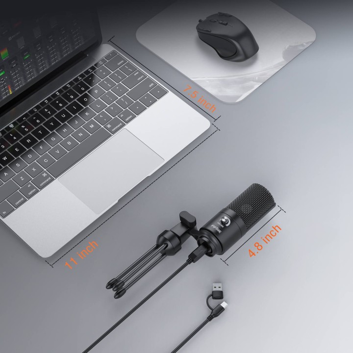 FIFINE K669B – Micro à condensateur USB avec trépied