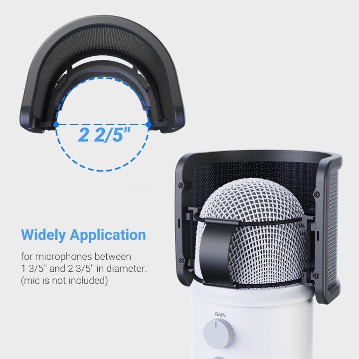 FIFINE U1 – Filtre anti-pop en U à maille métallique