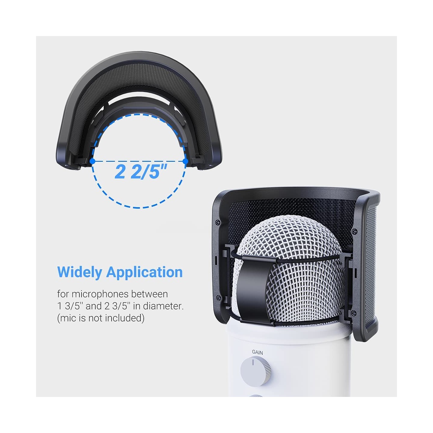 FIFINE U1 – Filtre anti-pop en U à maille métallique