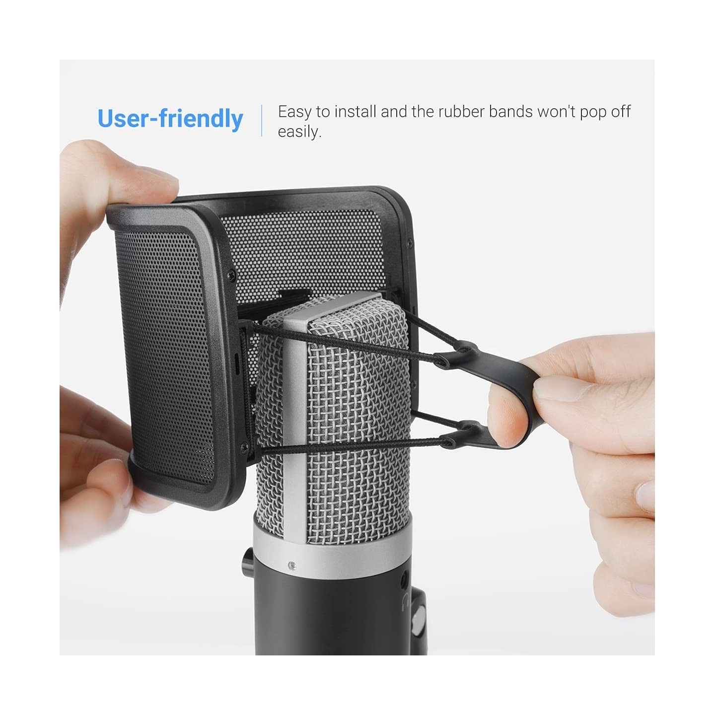 FIFINE U1 – Filtre anti-pop en U à maille métallique