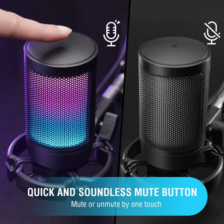 FIFINE AmpliGame A6V – Micro à condensateur USB RGB
