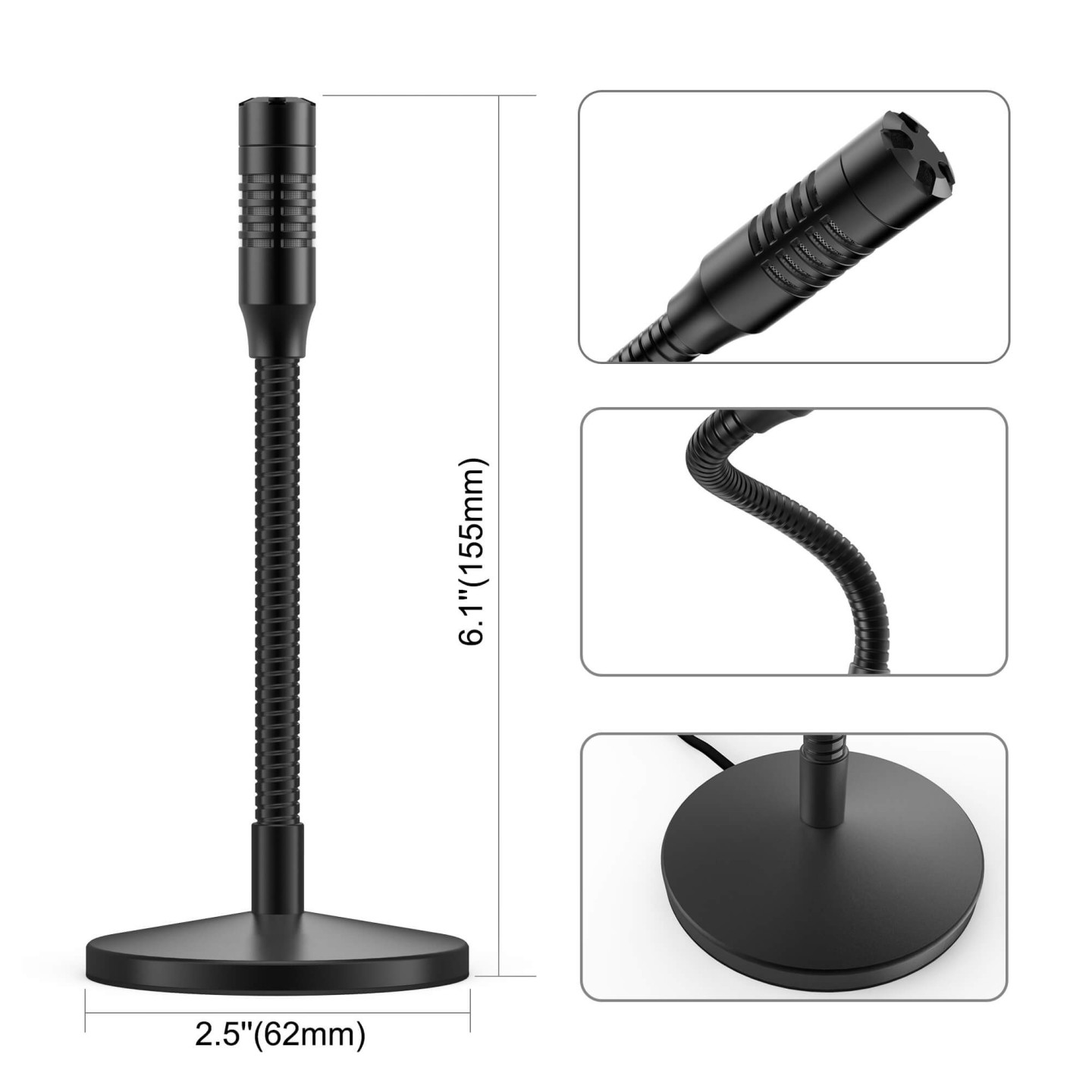 FIFINE K050 – Mini micro à condensateur USB à col de cygne