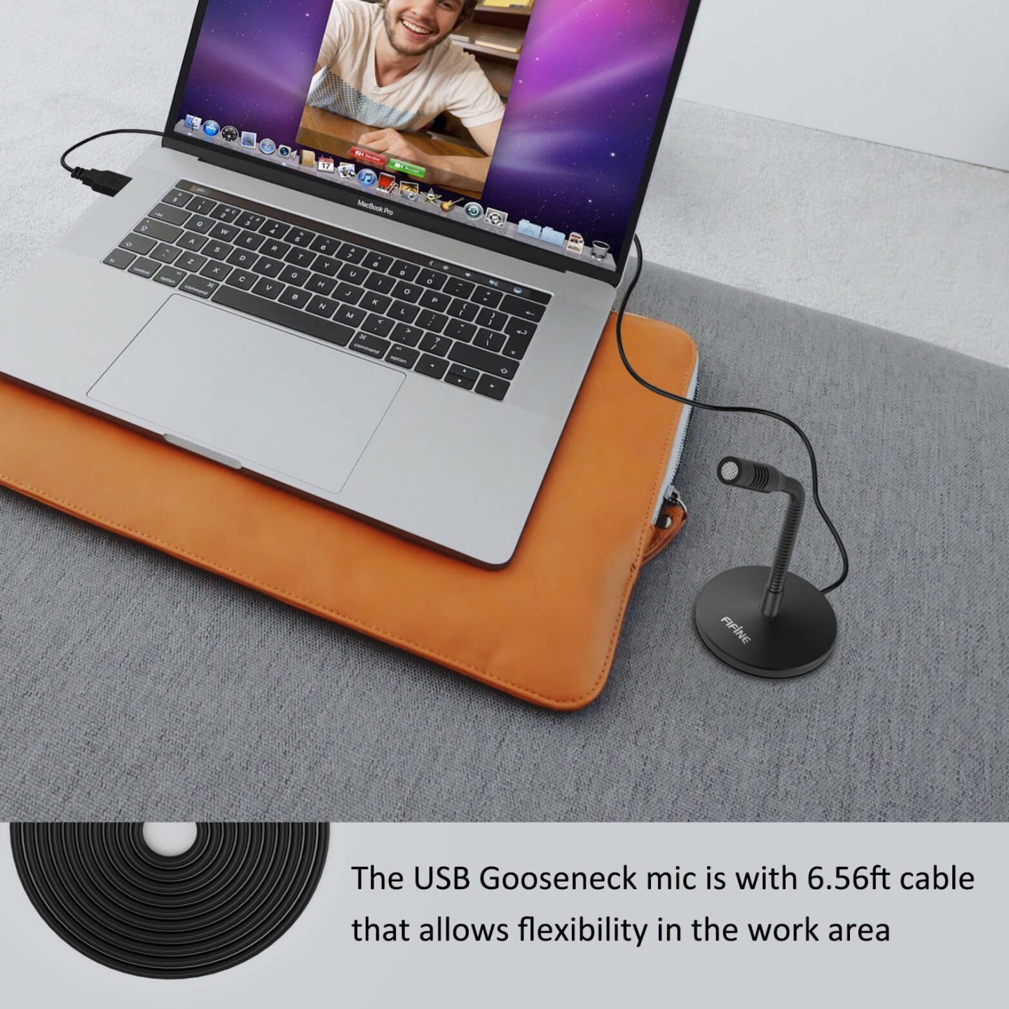 FIFINE K050 – Mini micro à condensateur USB à col de cygne