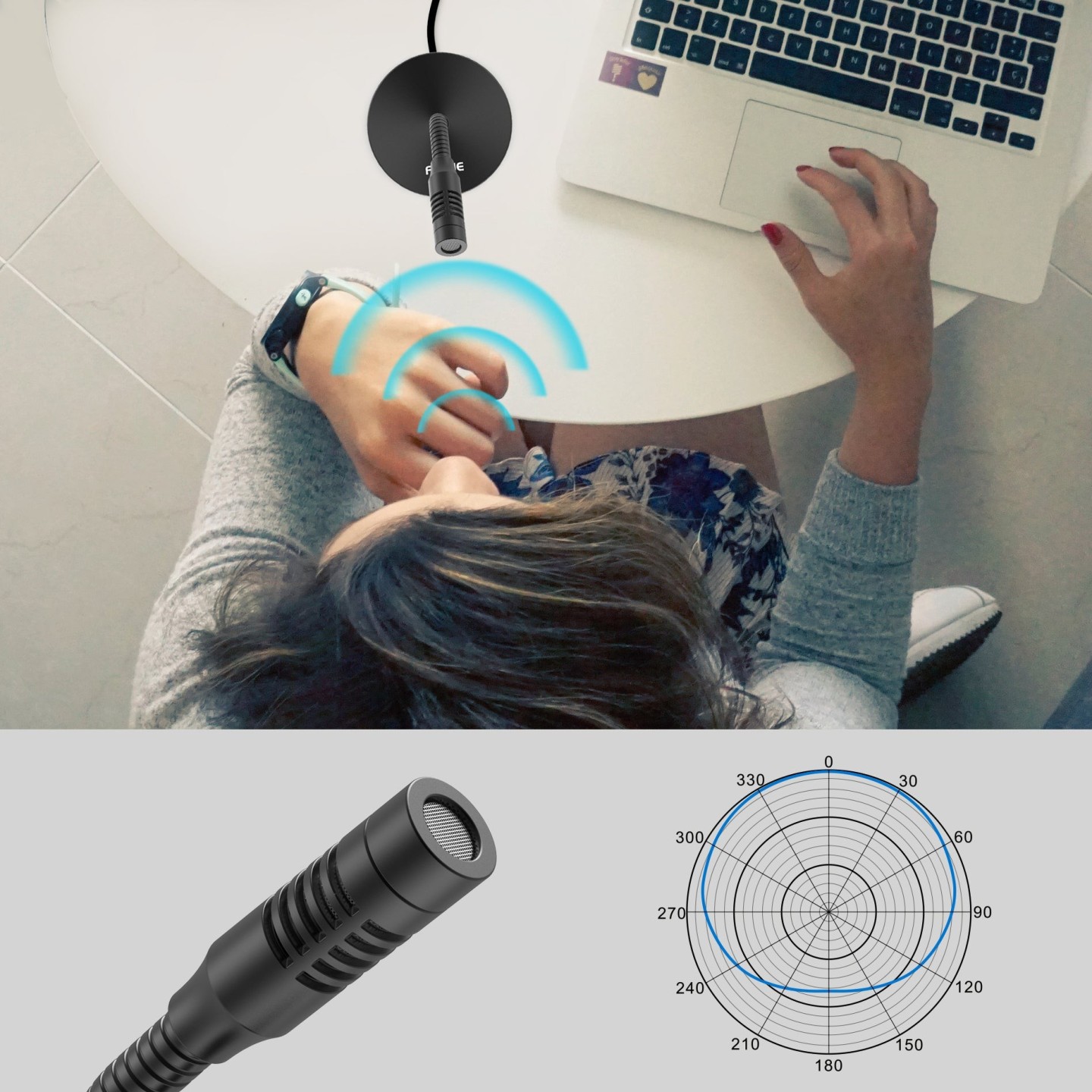 FIFINE K050 – Mini micro à condensateur USB à col de cygne