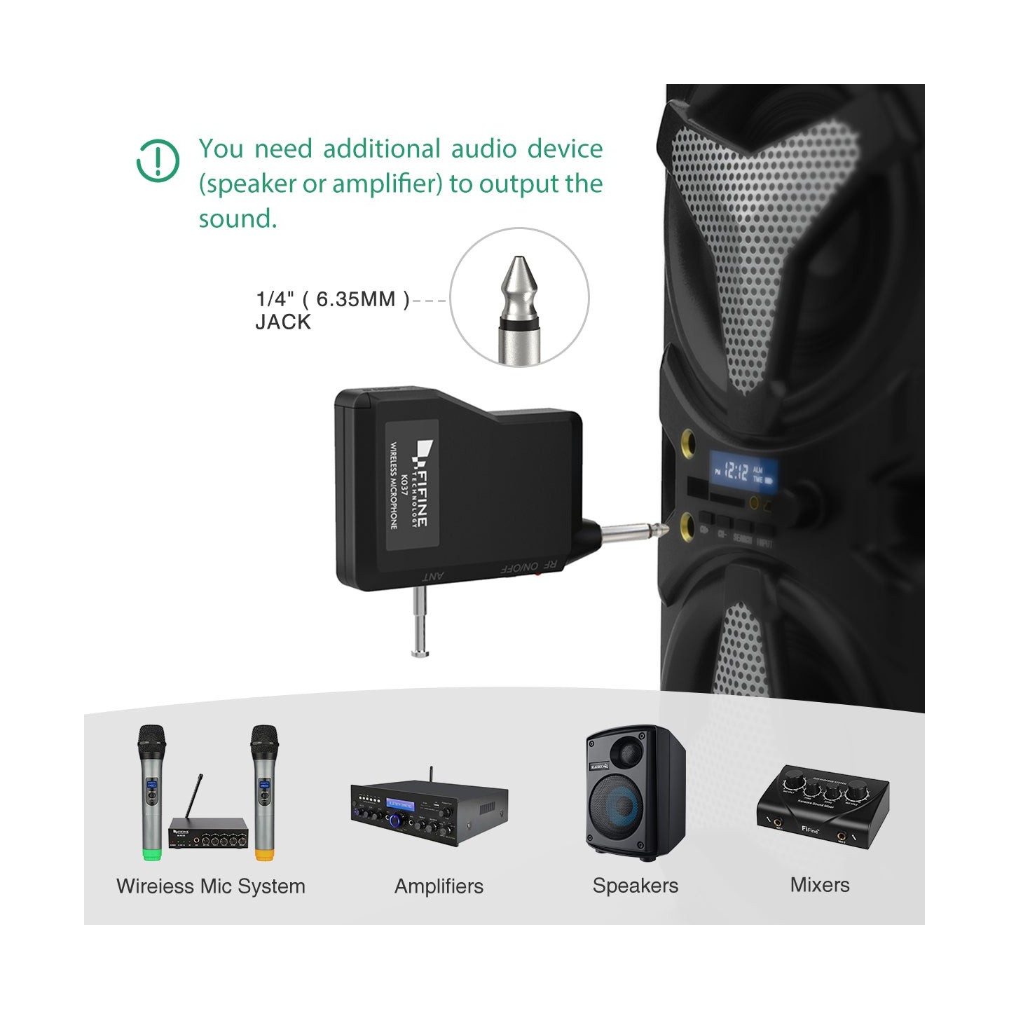 FIFINE K037B – Système sans fil avec micro-cravate et micro-casque