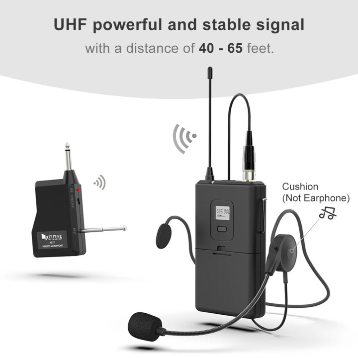 FIFINE K037B – Système sans fil avec micro-cravate et micro-casque