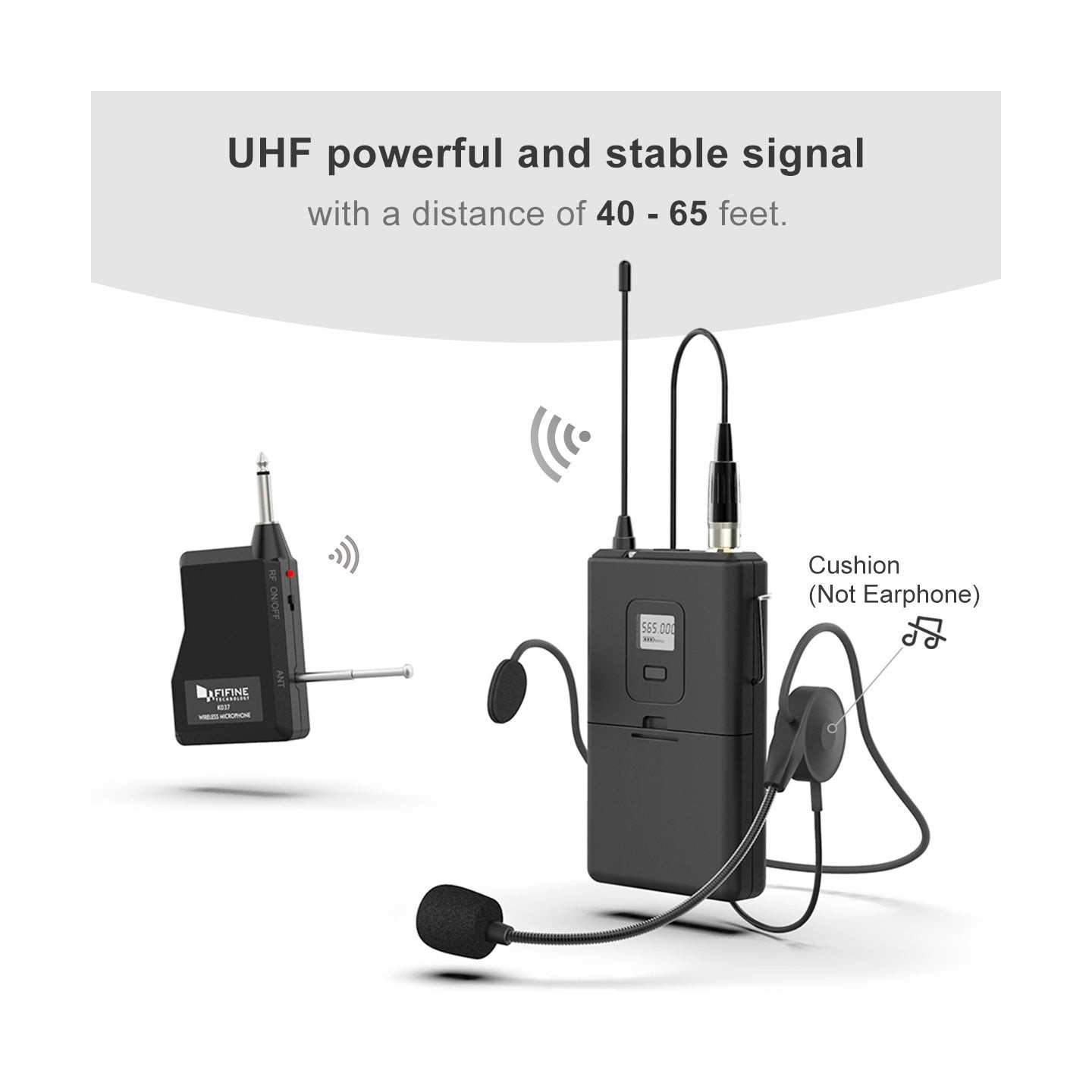 FIFINE K037B – Système sans fil avec micro-cravate et micro-casque