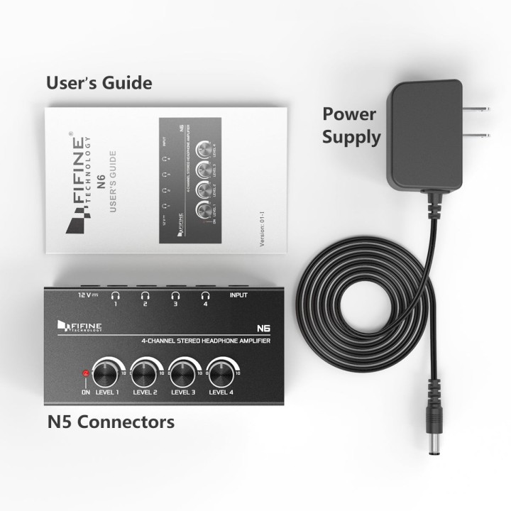 FIFINE N6 – Amplificateur pour casque à 4 sorties