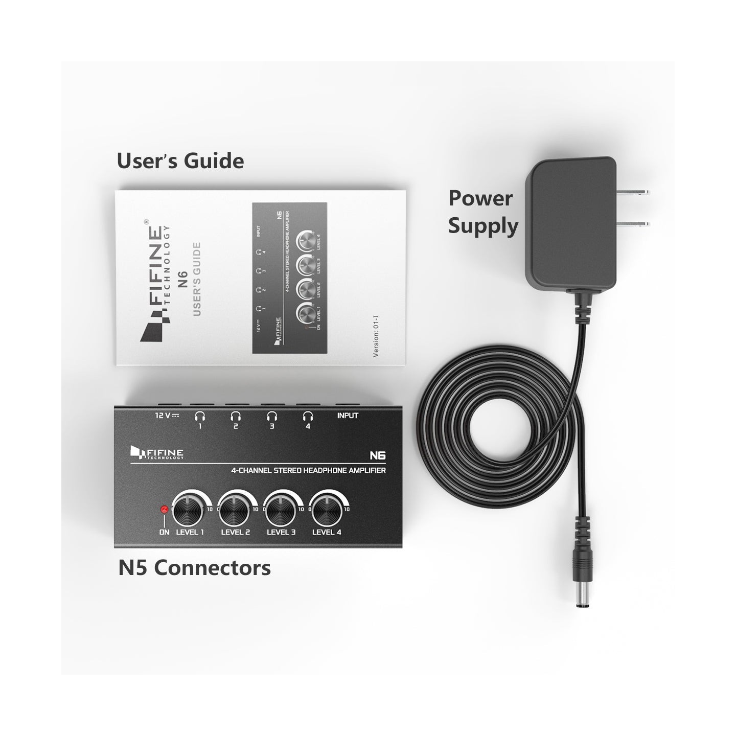 FIFINE N6 – Amplificateur pour casque à 4 sorties