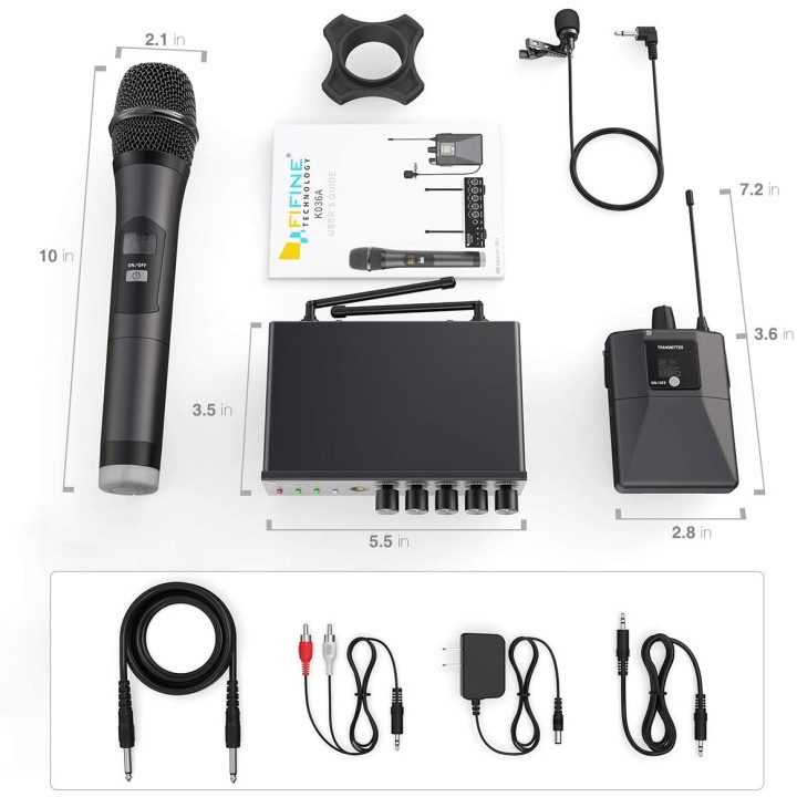 FIFINE K036A – Système de micros sans fil main et cravate