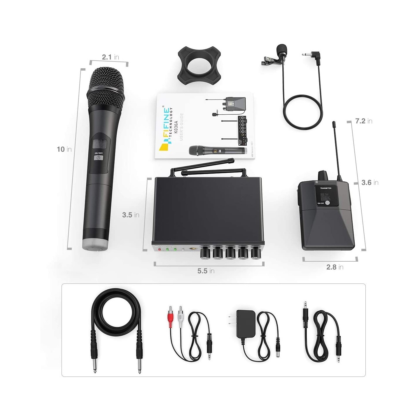 FIFINE K036A – Système de micros sans fil main et cravate