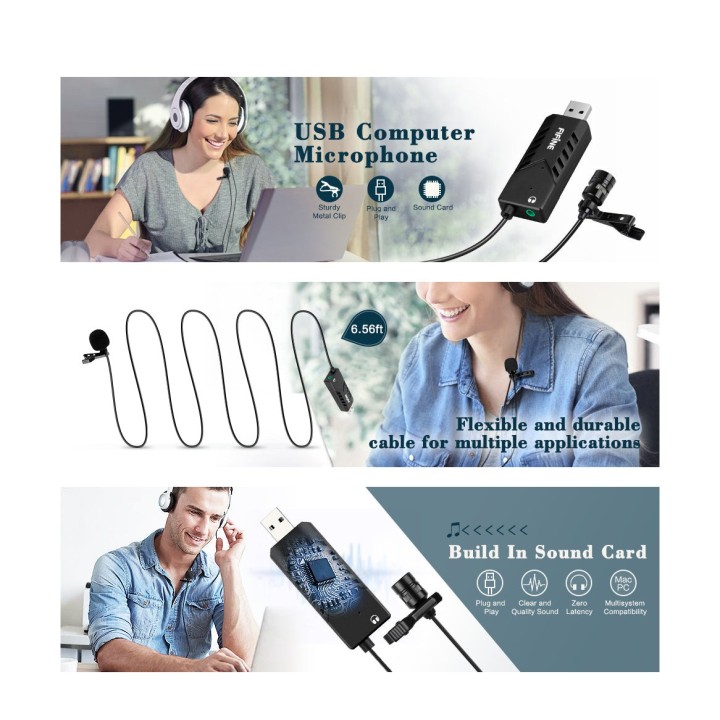 FIFINE K053 – Micro-cravate USB pour ordinateur
