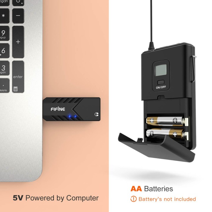 FIFINE K031B – Micro-cravate sans fil USB pour ordinateur