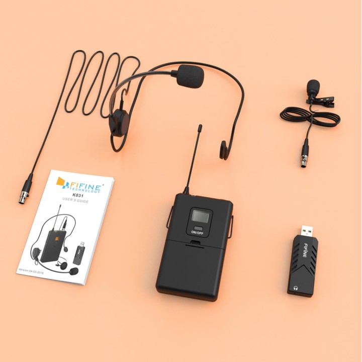 FIFINE K031B – Micro-cravate sans fil USB pour ordinateur