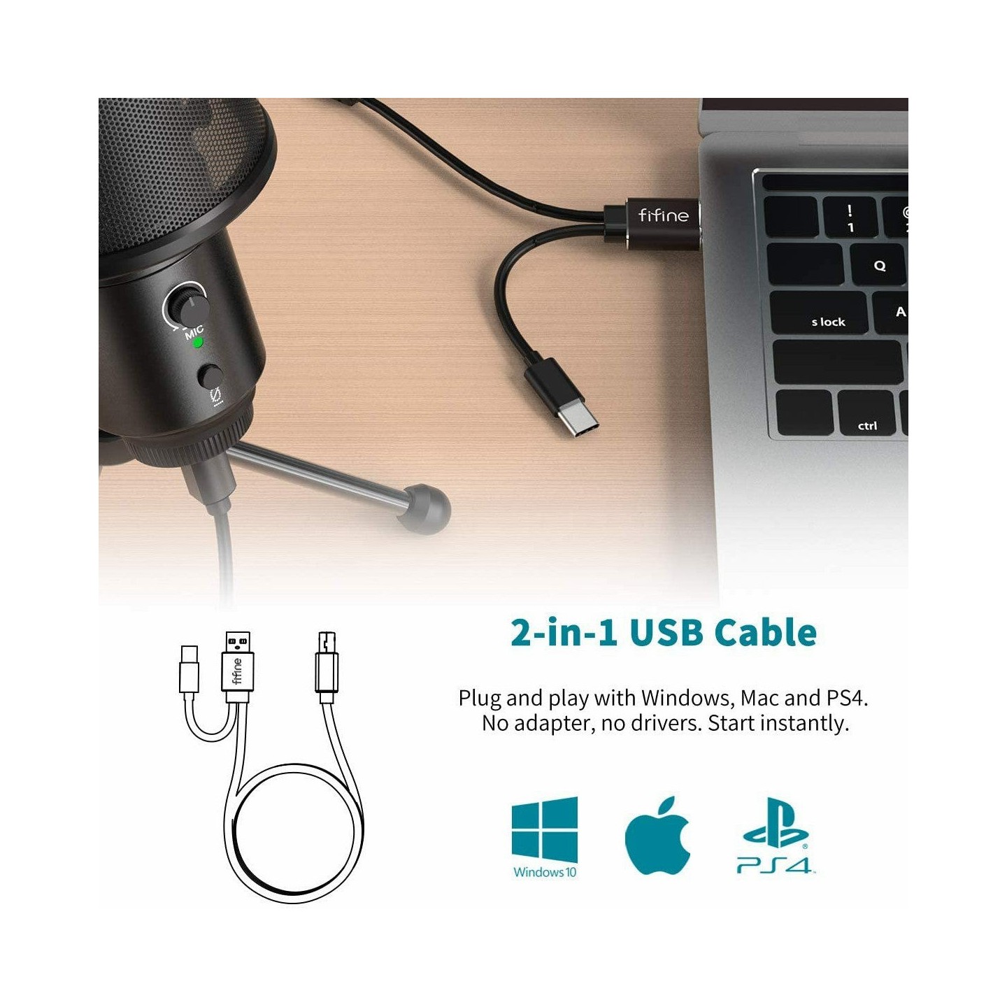FIFINE K683A – Micro USB à condensateur
