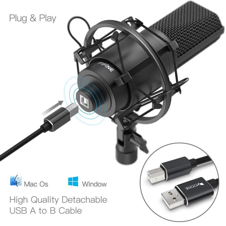 FIFINE K780A – Kit micro USB de studio avec bras articulé