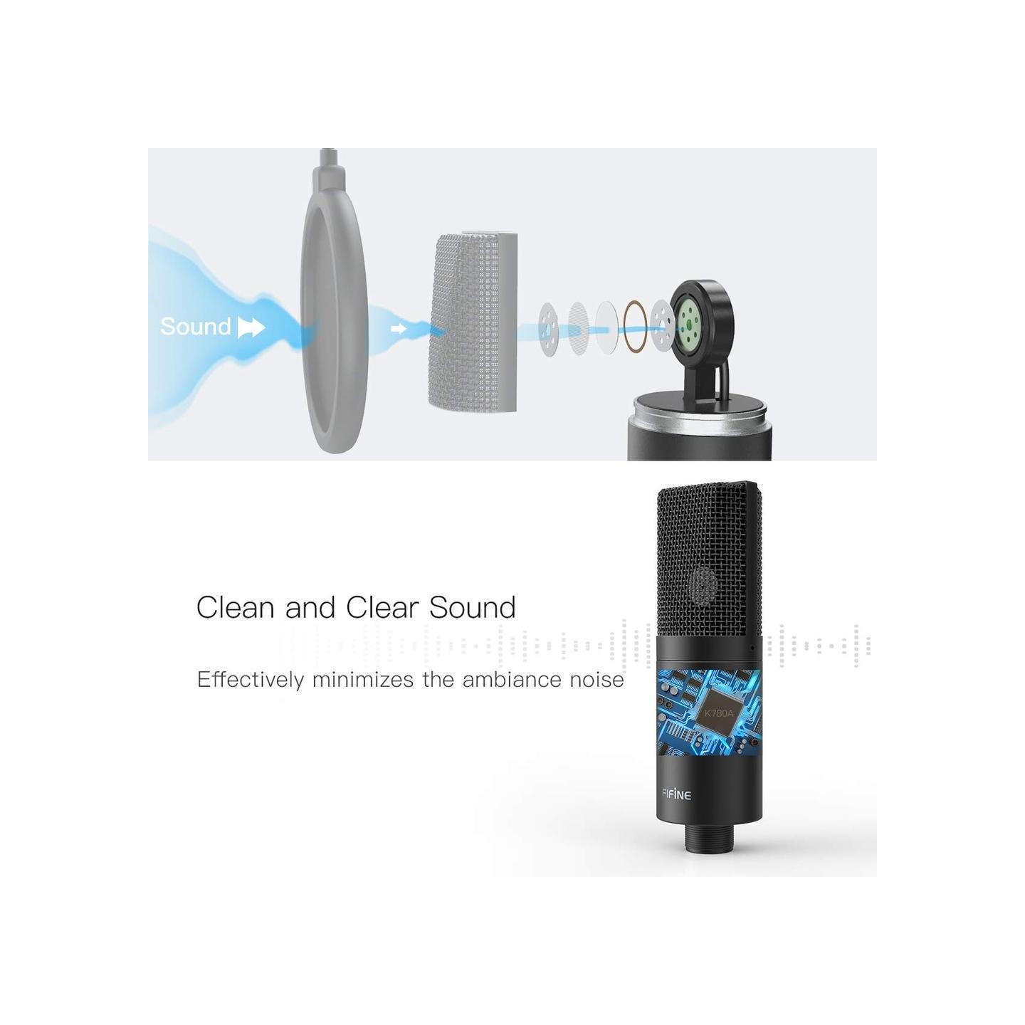 FIFINE K780A – Kit micro USB de studio avec bras articulé