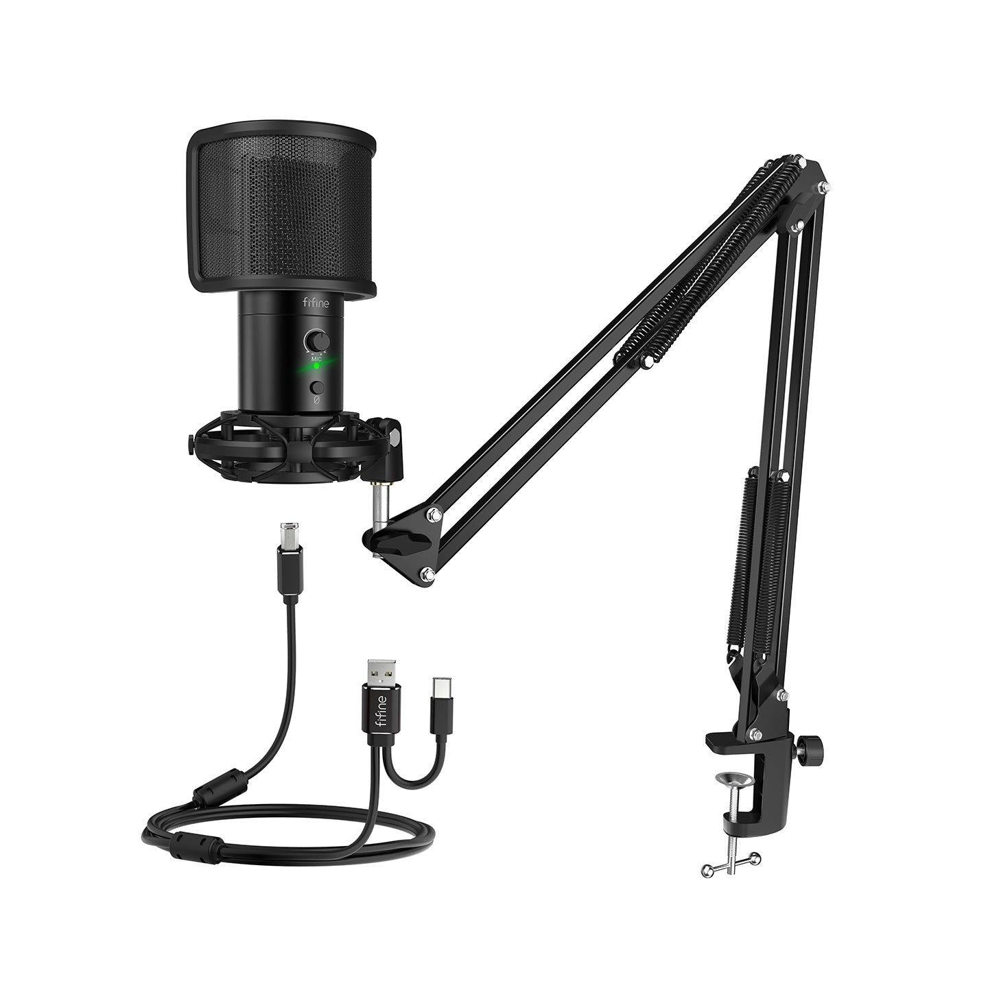 FIFINE T683 – Kit micro USB à condensateur avec bras articulé