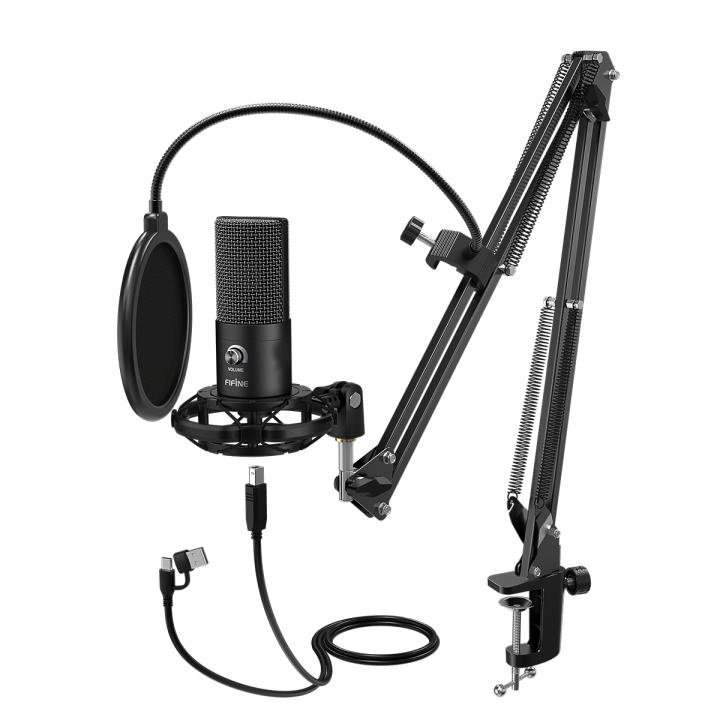 FIFINE T669 – Kit micro à condensateur USB avec bras articulé