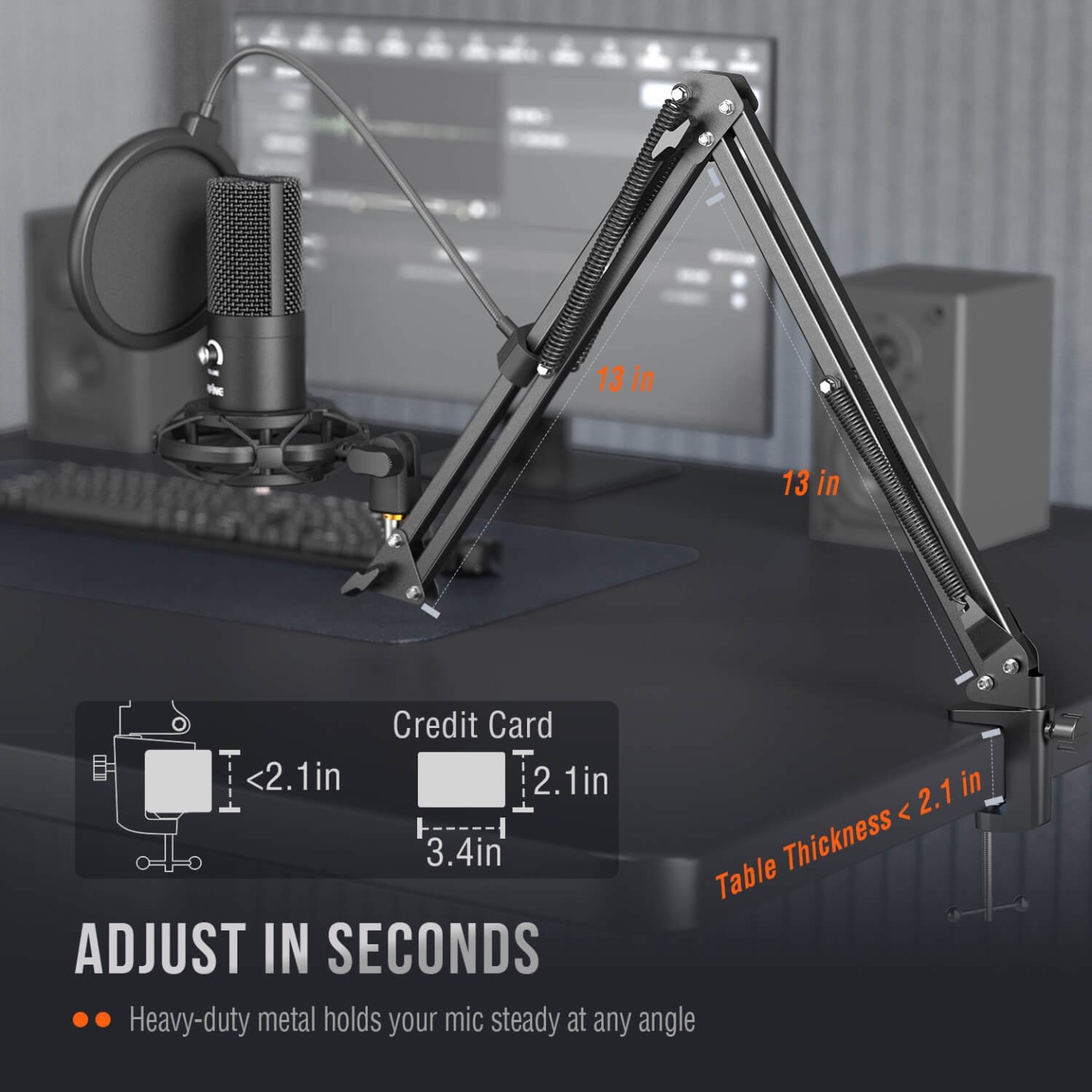 FIFINE T669 – Kit micro à condensateur USB avec bras articulé